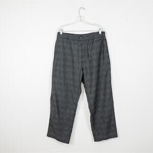 OUR LEGACY Men's Drape Regular Trousers Gray Linen Wool Tartan 52
